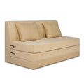 Adorn India Easy Highback Three Seater Sofa Cum Bed Decent 6' x 6' (Beige) (1 Year Warranty)