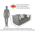 Adorn India Alica 3 Seater Sofa (Light Grey), Wood, Foam