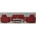 Adorn India Alexia 3+1+1 Sofa Set(Maroon)