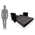 Almond 3 Seater Sofa Cumbed (Grey & Black)