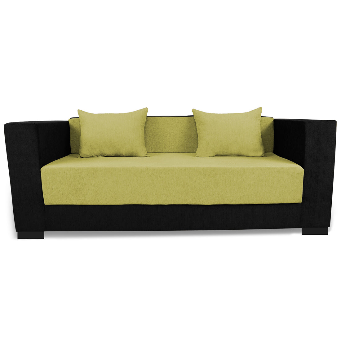 Almond 3 Seater Sofa cumbed(Green & Black)