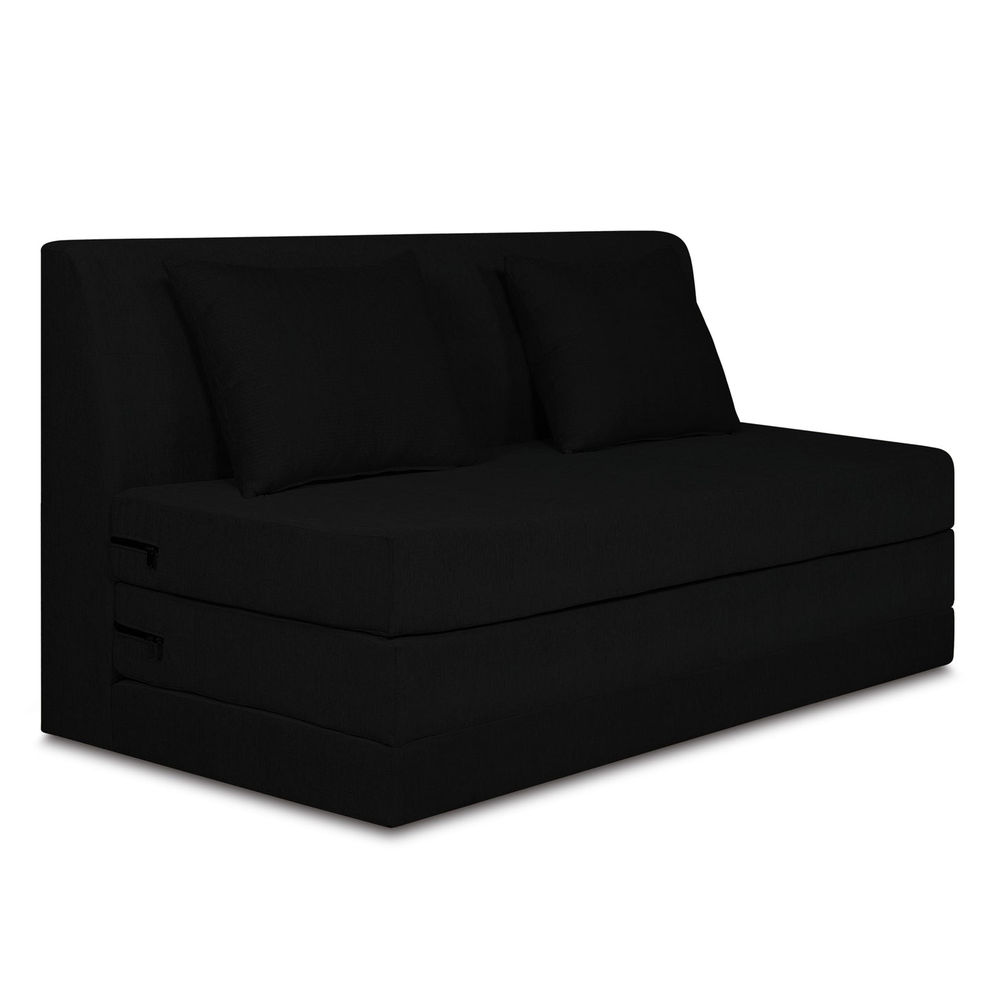 Adorn India Easy Highback Two Seater Sofa Cum Bed Decent 4' x 6' (Black)