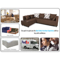 Adorn India Mclain L Shape 6 Seater Sofa (Left Side Handle)(Brown)