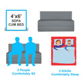 Adorn India Easy Treno 2 Seater Sofa Cum Bed Sit & Sleep Perfect for Guest, Colour Grey, 4'x6' (1 Year Warranty)