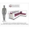 Adorn India Aliana L Shape Leatherette Fabric 6 Seater Sofa Set RHS (Light Purple & White) (3 Year Warranty)