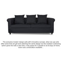 Adorn India Magnum 3 Seater Sofa (Black)