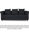 Adorn India Magnum 3 Seater Sofa (Black)