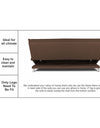 Adorn India Arden 3 Seater Sofa Cum Bed Fabric (Brown)