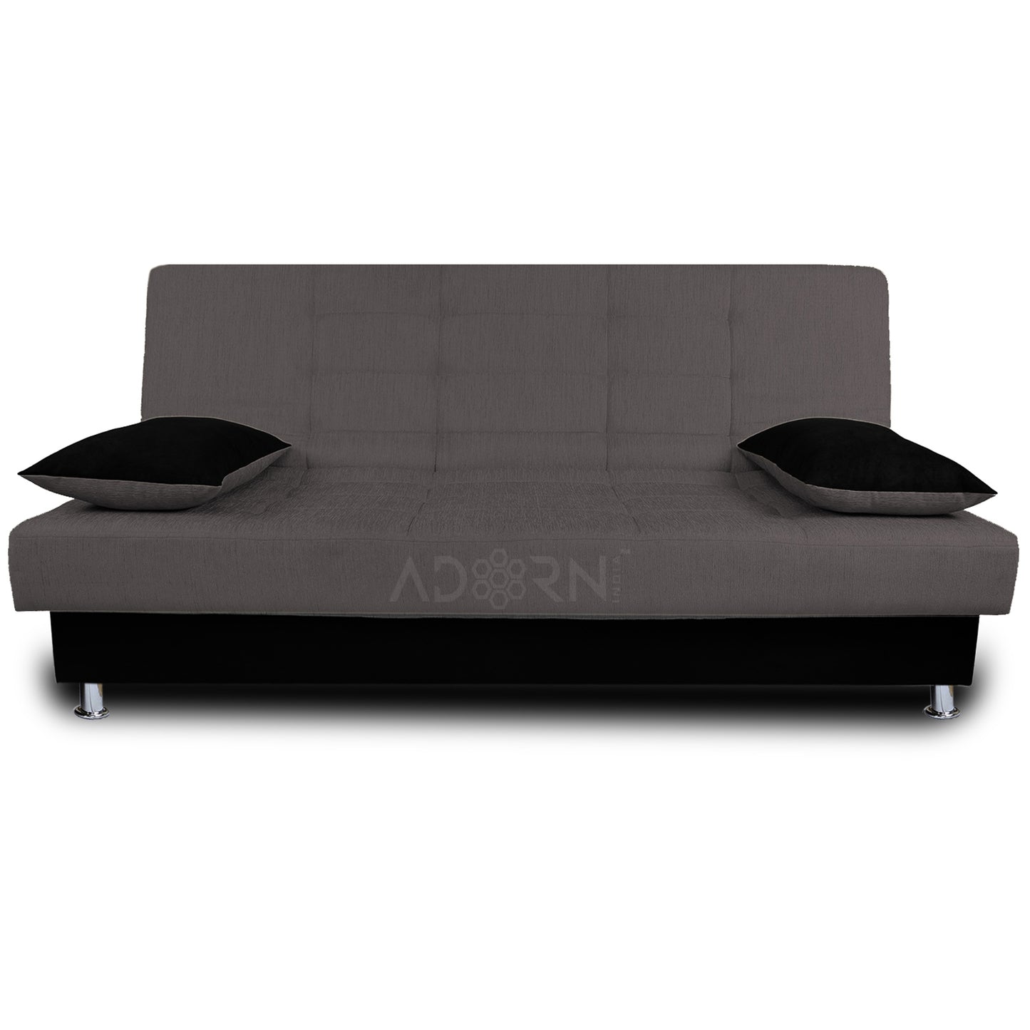 Adorn India Alyssum 3 Seater Sofa Cum bed (Grey & Black)