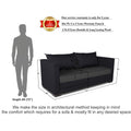 3 Seater Sofa Cum Bed Exclusive Two Tone Straight Line (Dark Grey & Black), Wood, Foam