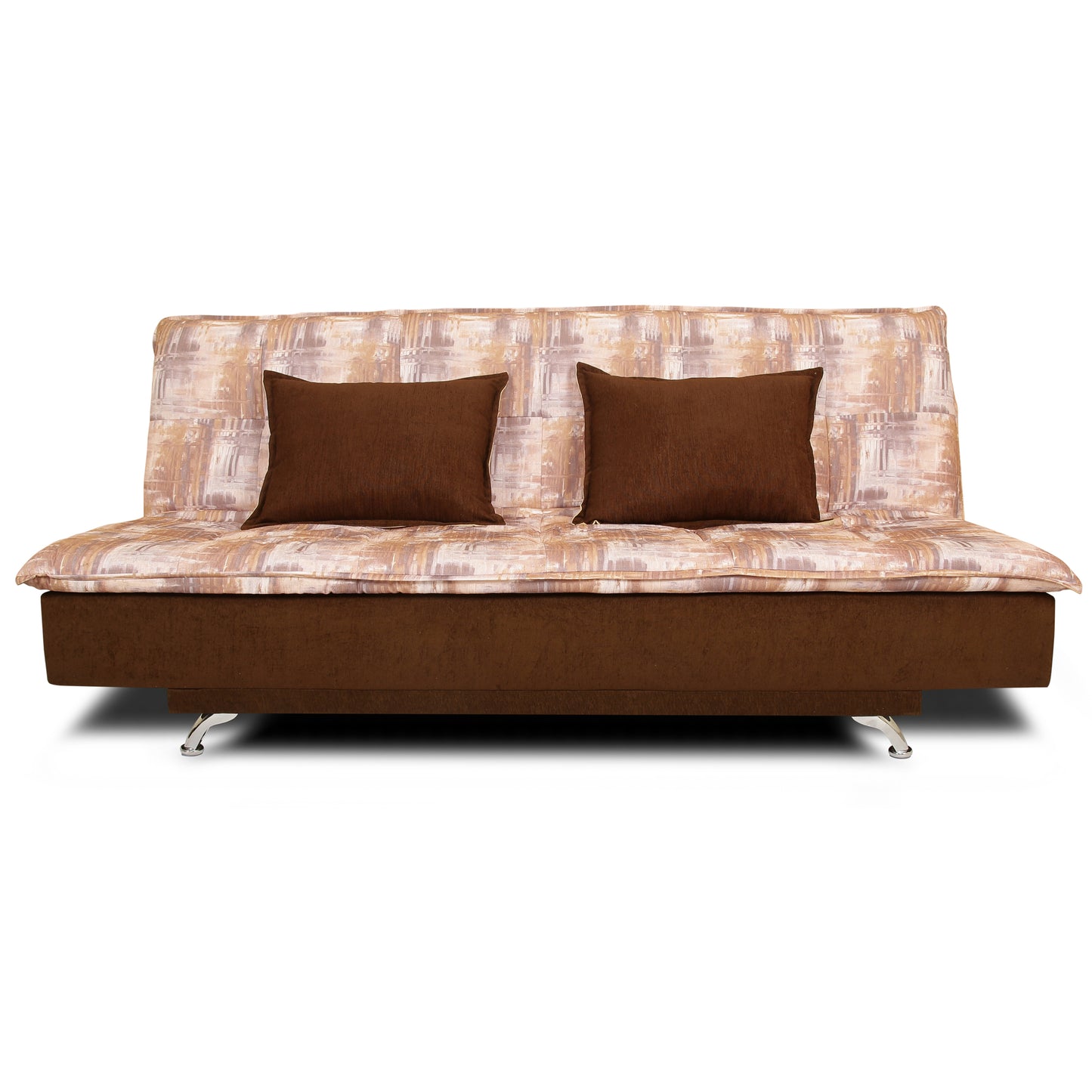 Adorn India Alenza 3 Seater Sofa Cum Bed Digitel Print (Brown & Beige)