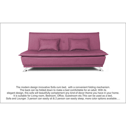 Adorn India Arden 3 Seater Sofa Cum Bed Fabric (Light Purple)