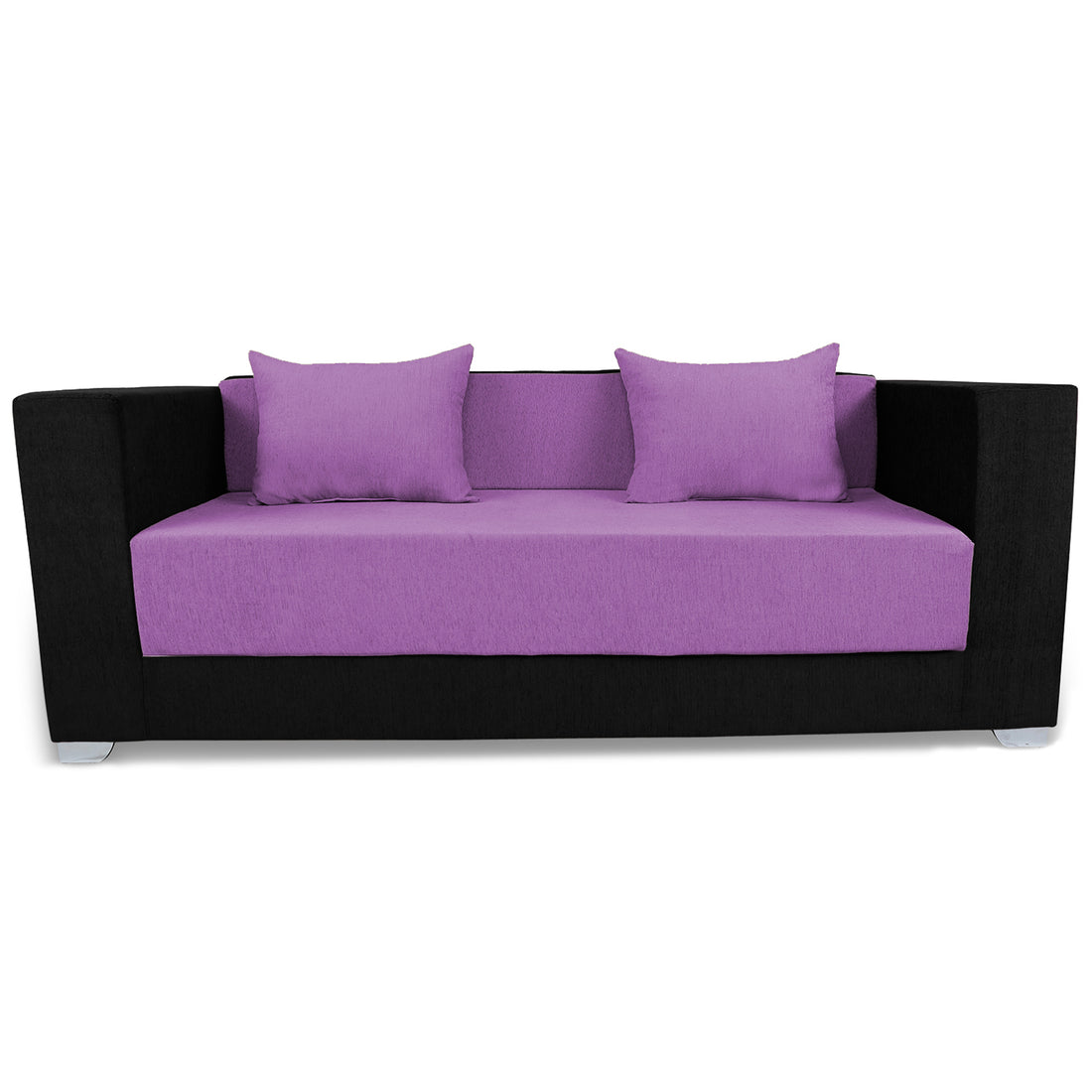 Almond 3 Seater Sofa cumbed(Light Purple & Black)