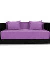 Adorn India Almond 3 Seater Sofa cumbed(Light Purple & Black)