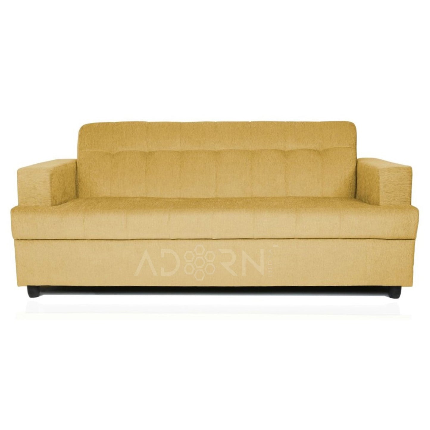 Adorn India Aleena 3 Seater Sofa(Light Yellow)