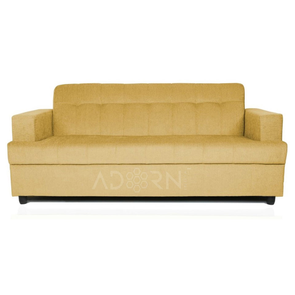 Aleena 3 Seater Sofa(Light Yellow)