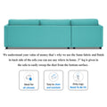 Adorn India Alexander L Shape 7 Seater Sofa Set with Ottoman Puffy LHS(Aqua Blue) (3 Year Warranty)