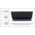 Adorn India Exclusive Two Tone Arden 4 Seater Wood Sofa Cum Bed 4 x 6 (Blue & Black) (3 Year Warranty)