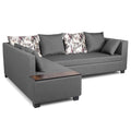 Adorn India Mclain L Shape 6 Seater Sofa (Left Side Handle)(Light Grey)