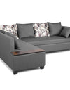 Adorn India Mclain L Shape 6 Seater Sofa (Left Side Handle)(Light Grey)