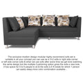 Adorn India Alica Modular Sofa Set(Dark Grey)