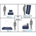 Adorn India Easy 2 Seater Sofa cumbed 3x6 (Blue & Grey) (1 Year Warranty)