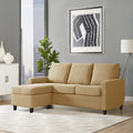 Adorn India Daffodil Three Seater Modular Sofa (Beige), Wood, Foam