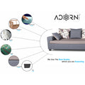 Adorn India Orlando Fabric L Shape Sofa (Dark Grey & Light Gery)