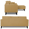 Adorn India Martin L Shape Right Hand Side Sofa Set Plain (Beige) 4 Seater (3 Year Warranty)