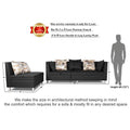 Adorn India Alica Modular Sofa Set(Dark Grey)