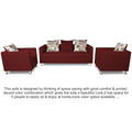 Adorn India Alita 3-1-1 Compact 5 Seater Sofa Set (Maroon)
