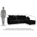Zink Straight line L Shape 6 Seater Sofa Plain Cushion(Black)