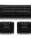 Adorn India Exclusive Cosmos Leaterette 3-1-1 Sofa Set (Black)