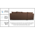 Adorn India Mclain L Shape 6 Seater Sofa (Left Side Handle)(Brown)