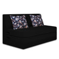 Adorn India Easy Highback Three Seater Sofa Cum Bed Floral 6' x 6' (Black) (1 Year Warranty)