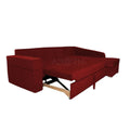Adorn India Comfort Line L Shape 6 Seater Corner Sofa Cum Bed RHS (Maroon)