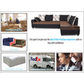 Adorn India Orlando Fabric  L Shape 6 seater Sofa  set (Black & Brown)