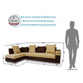 Adorn India Adillac 5 Seater Corner Sofa(Left Side Handle)(Brown & Beige), Wood, Foam