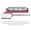 Adorn India Aliana L Shape Leatherette Fabric 6 Seater Sofa Set LHS (Light Purple & White)