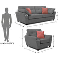 Adorn India Moris 5 Seater 3+1+1 Sofa Set (Grey) (3 Year Warranty)