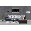 Adorn India Orlando Fabric L Shape Sofa (Black & Dark Grey)
