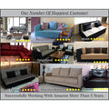 Adorn India Polar Black Metal Three Seater Sofa Cum Bed with Storage (6 x 5) (Blue)
