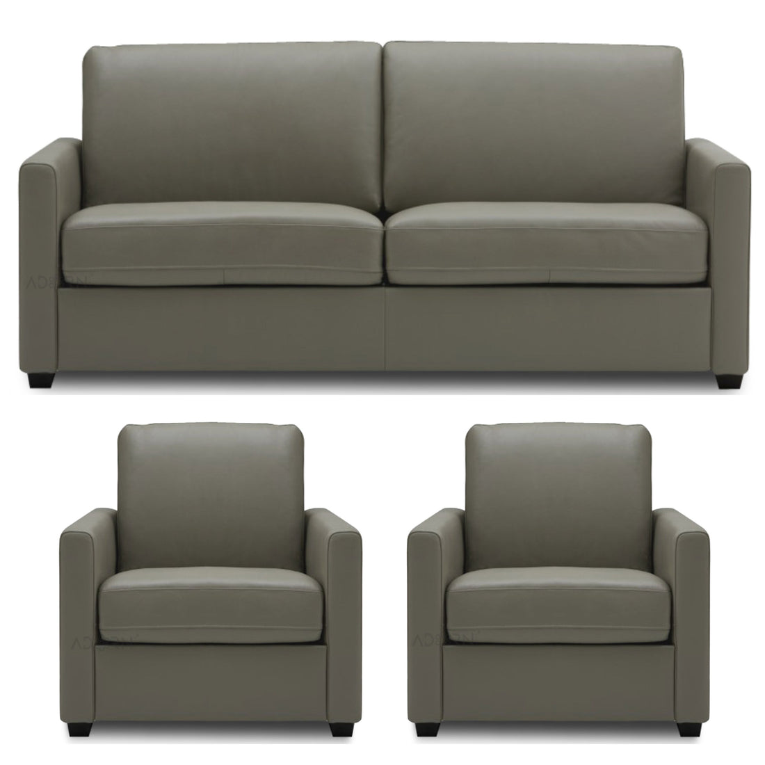 Adorn India Exclusive Flavio Leatherette 3-1-1 Sofa Set (Grey)
