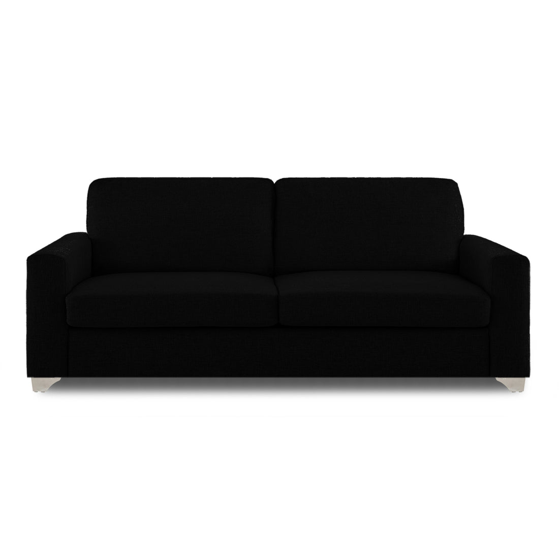 Adorn India Straight line 3 Seater Sofa(Black)