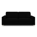 Adorn India Straight line 3 Seater Sofa(Black)