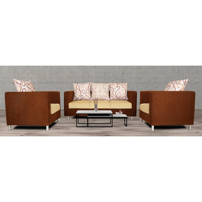 Adorn India Dexter sofa set 3-1-1 digitel print (brown & beige)