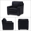 Adorn India Exclusive Rosina Leatherette 3-1-1 Sofa Set (Black)