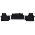 Adorn India Alexia 3+1+1 Sofa Set(Black)