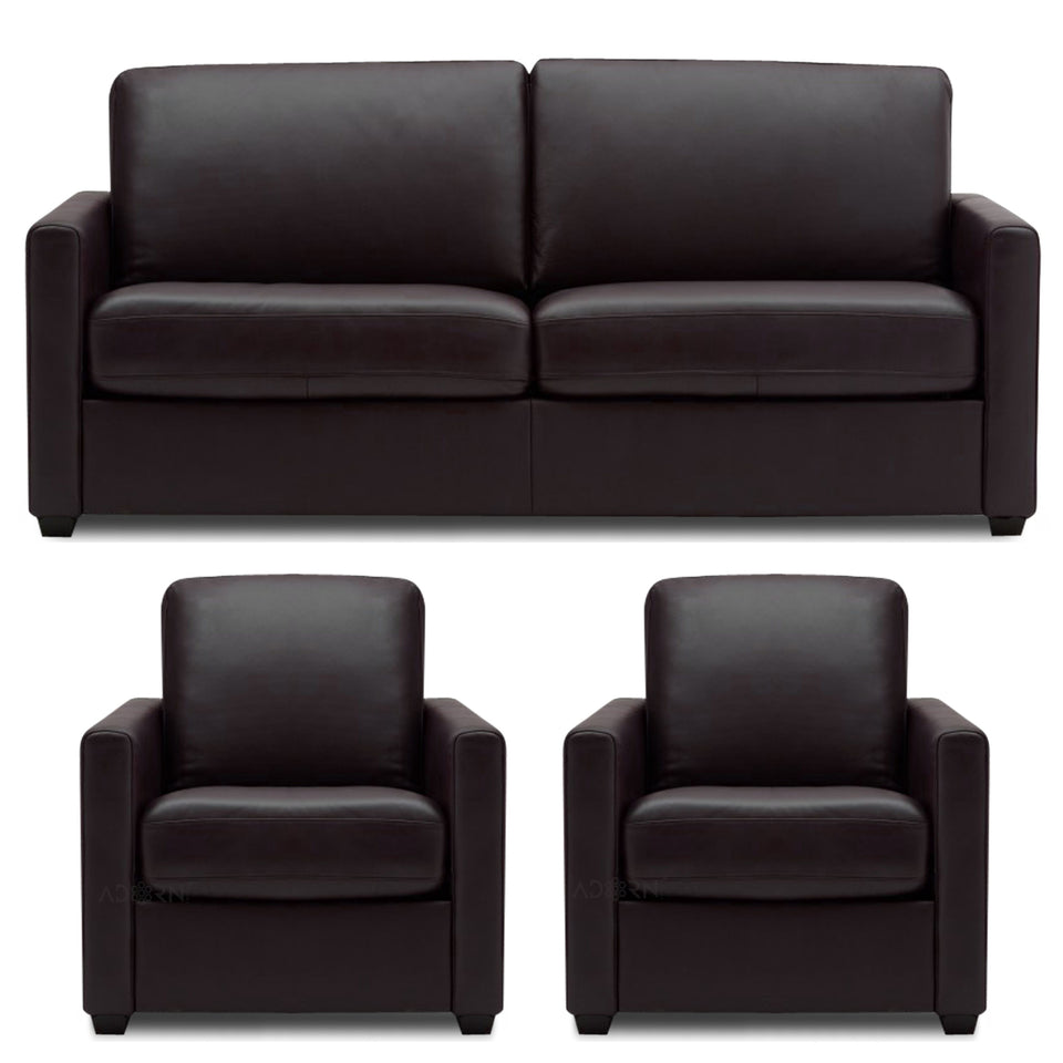 Exclusive Flavio Leatherette 3-1-1 Sofa Set (Brown)