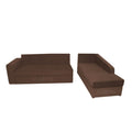 Adorn India Comfort Line L Shape 6 Seater Corner Sofa Cum Bed RHS (Brown)